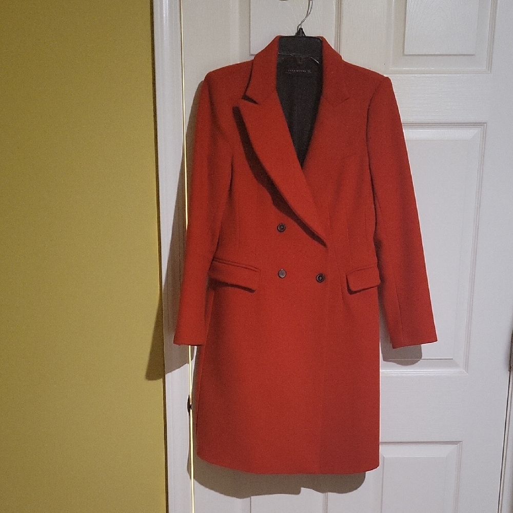 Zara Women's Vibrant Red Blazer Coat